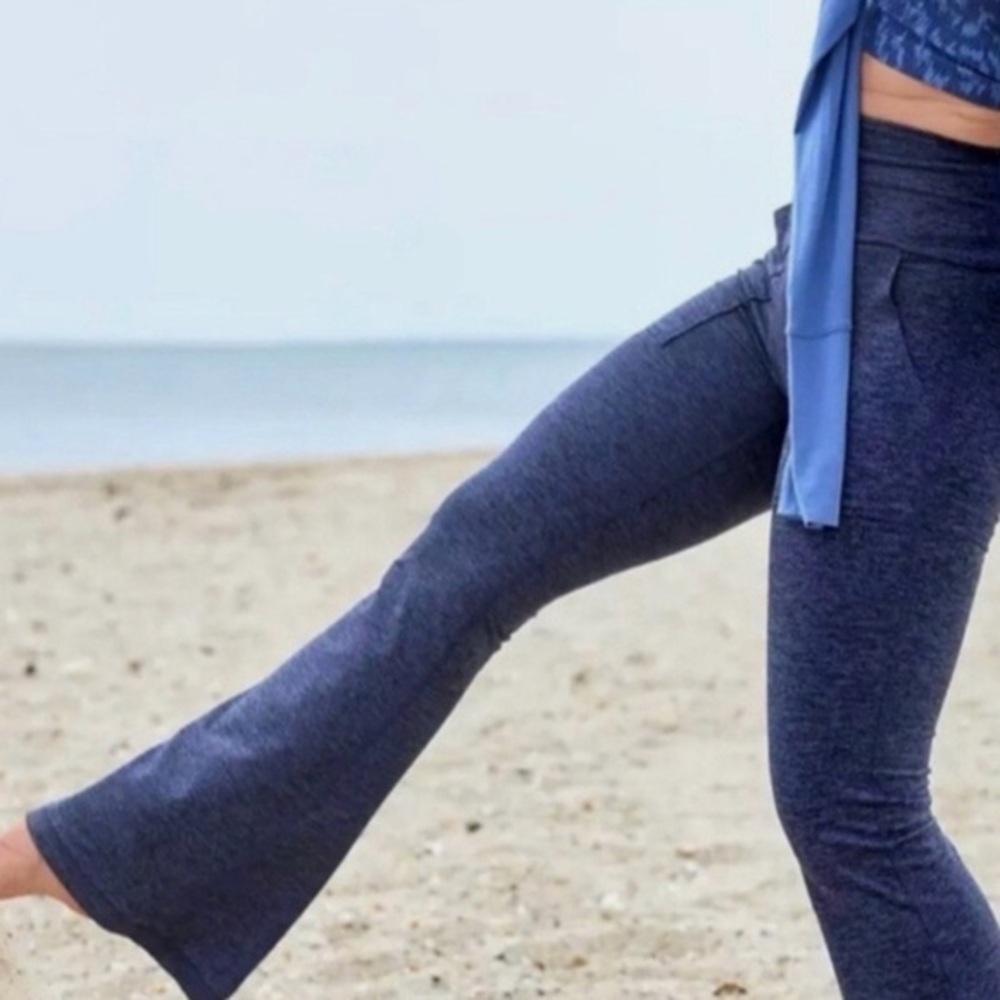 NWT Offline by Aerie The Hugger High Waisted Foldover Flare Leggings Navy